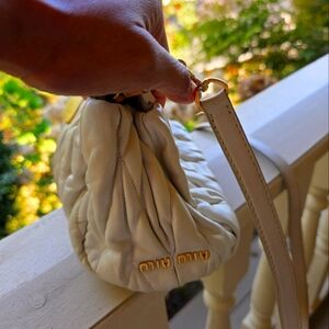 Miu Miu Cream Leather Crossbody Bag